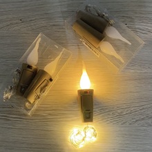 新款火焰瓶塞灯纽扣电池led彩灯节日装饰串星星铜线灯串酒瓶灯串