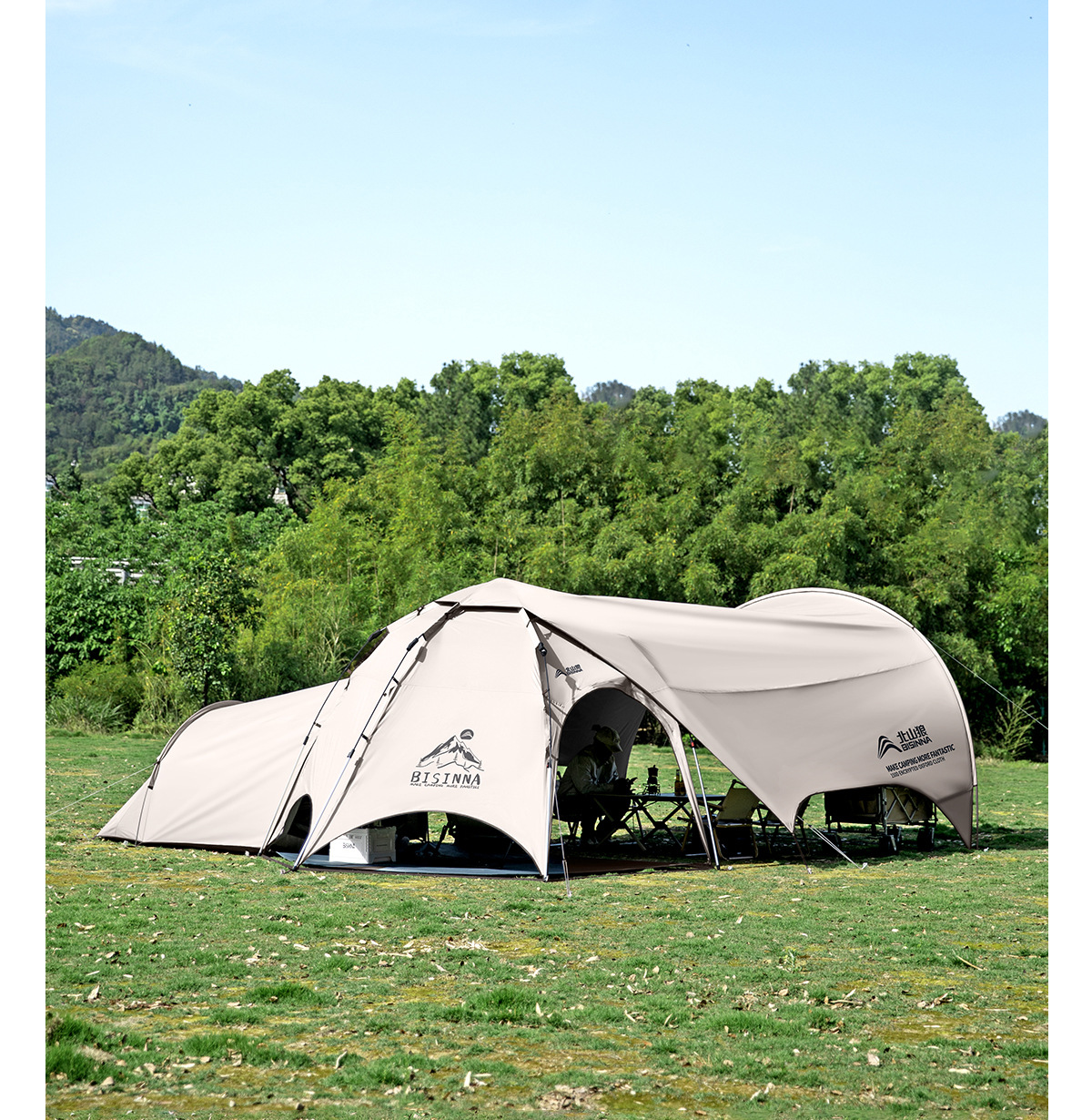 Dome Canopy Tent Outdoor Sunshade New Camping Style Fully Automatic Quick-Open Sunshade Titanium Black Coating 2026 New Model