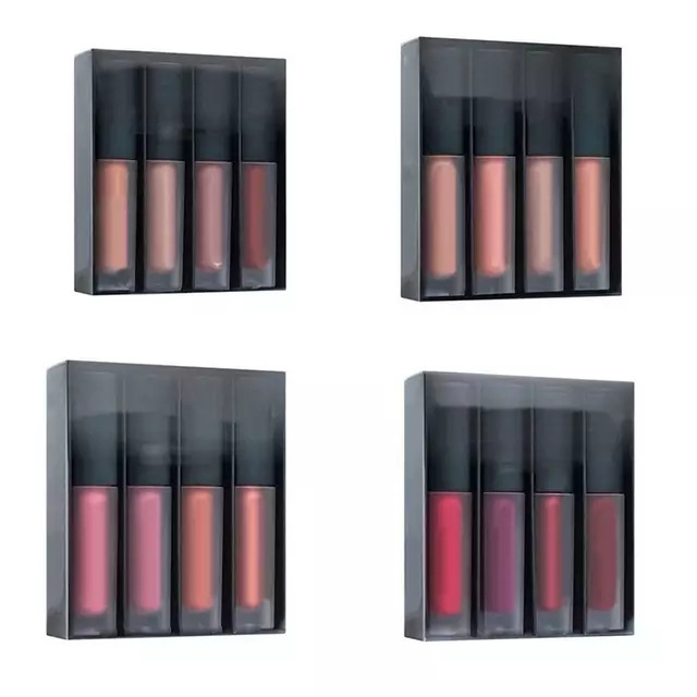 huda ミニリップグロス 4本セット 口紅 リップグレーズセット リップグレーズ4本セット カラーマットリップグレーズ4セット|undefined