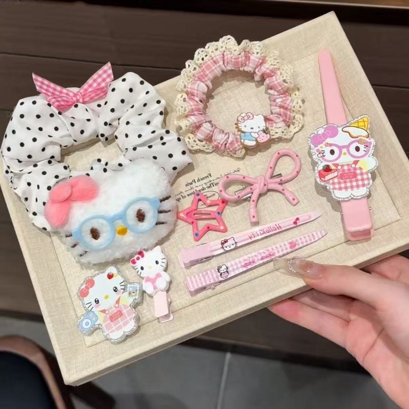 新款领结可爱喵咪ins甜美职业围裙鸭嘴夹百搭少女卡通刘海头饰|undefined