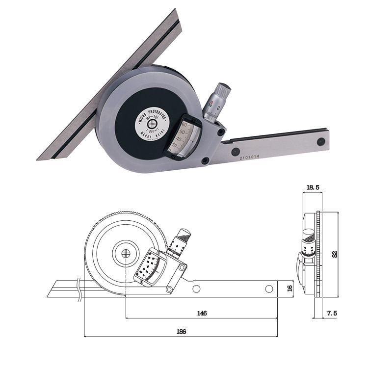 MARUI丸井刻度式角度规角度计MP-101