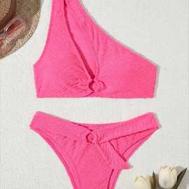 2023比基尼跨境亚马逊bikini泳装时尚活力分体式欧美风露背泳衣