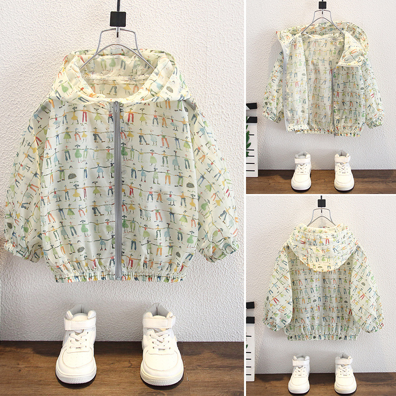 8002 ropa de protección solar para niños ropa de verano 2025 verano nuevo estilo niño ligero con capucha al aire libre top protección UV image 1
