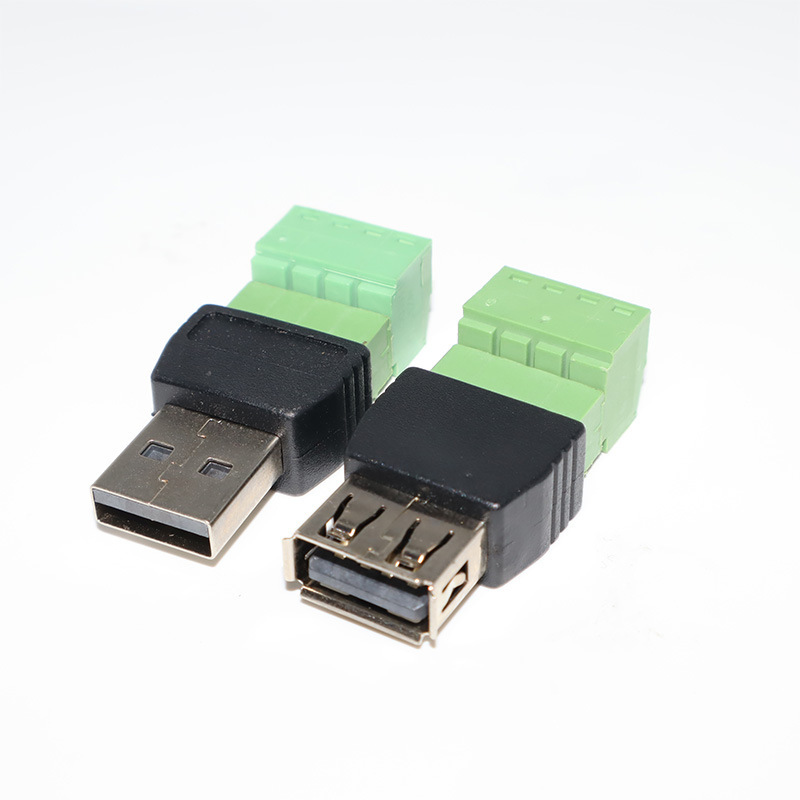 2.0Usb Male/Usb Female to Green Quick-Connect Terminal Screw Fixed Connector Mobile Phone Computer Data Charging 2.0Usb Male/Usb Female to Green Quick-Connect Terminal Screw Fixed Connector Mobile Phone Computer Data Charging