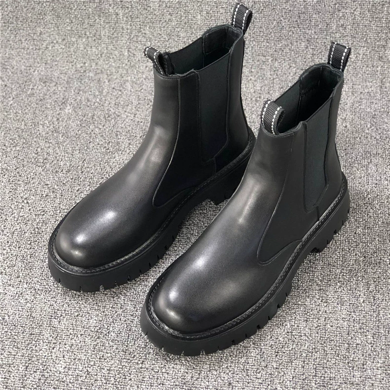 Осень 2023 мужские ботинки челси Ботинки Martin на толстой подошве Joker в трубе, ленивые ботинки, поколение мужских ботинок