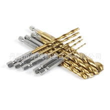 加工定制9PC六角柄镀钛麻花钻高速钢直柄麻花钻金属扩孔钻头厂家