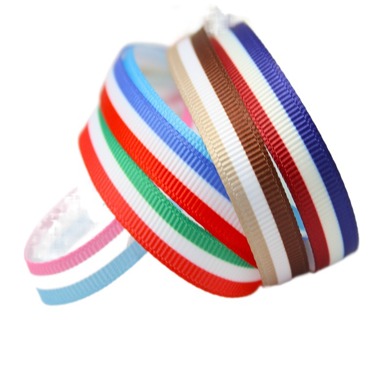 Yao Ming cinta de tres colores a rayas cinta de impresión cinta DIY ropa accesorios textiles accesorios para el cabello decoración 6 colores