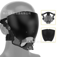 跨境亚马逊赛博朋克面具科幻机能 机械COS角色扮演科技感面罩头盔