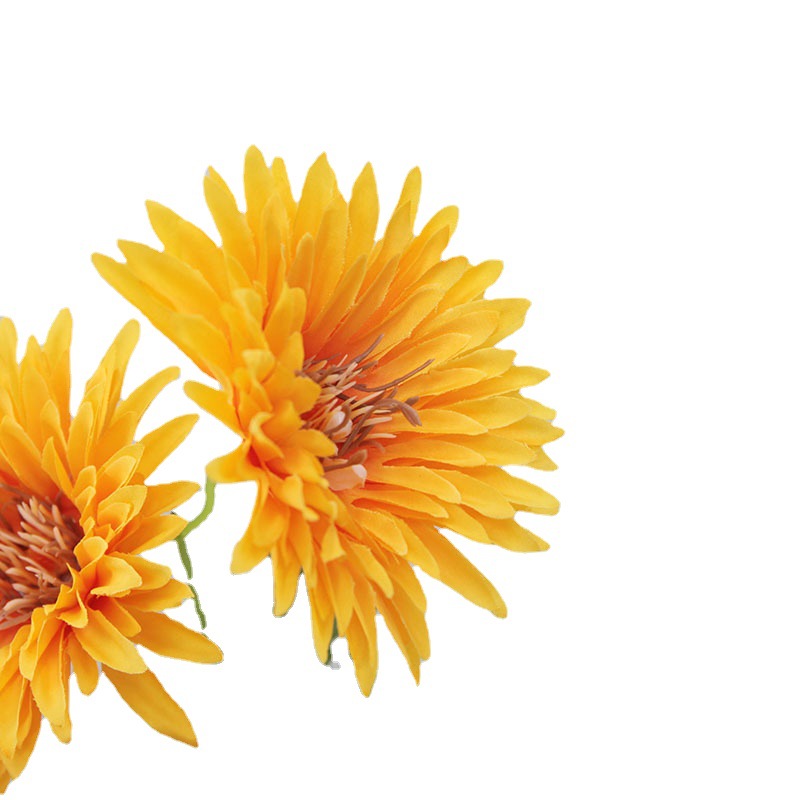 Flor de crisantemo artificial con 5 cabezas, tallo único, crisantemo tipo girasol, decoración para bodas, crisantemo artificial, accesorio para fotografía, venta al por mayor de flores artificiales.
