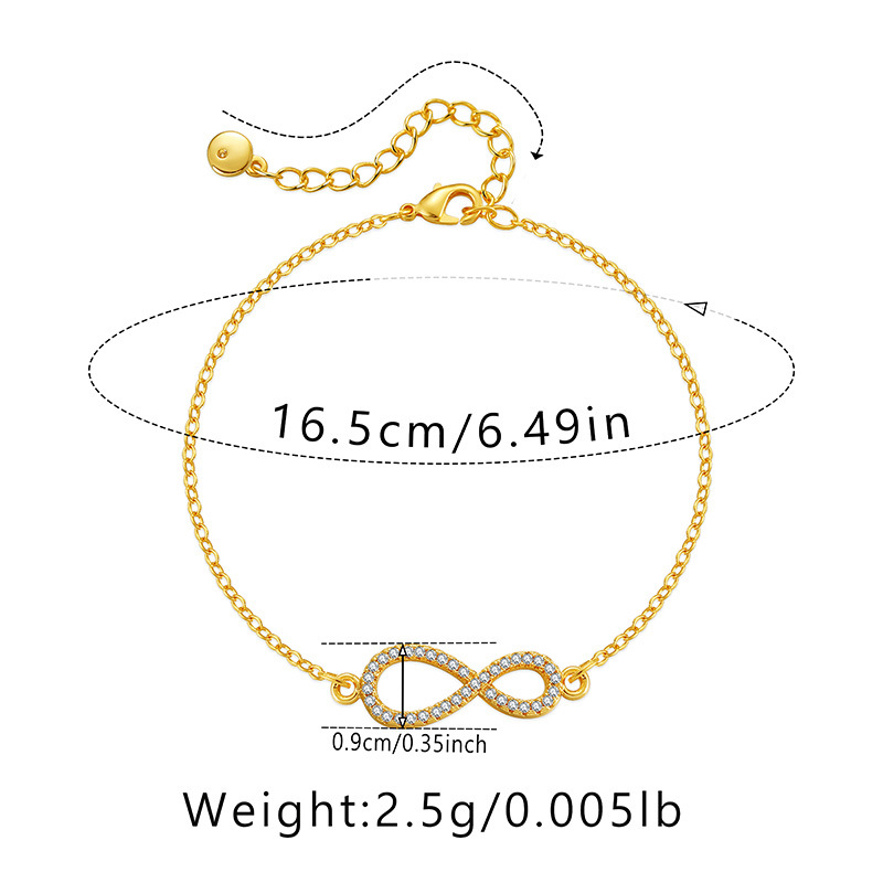 Simple Style Bow Knot Copper Plating Zircon Bracelets 1 Piece