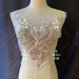 E-cool 36X38cm handmade wedding dress show clothes decorative Indian silk floral applique MP-2