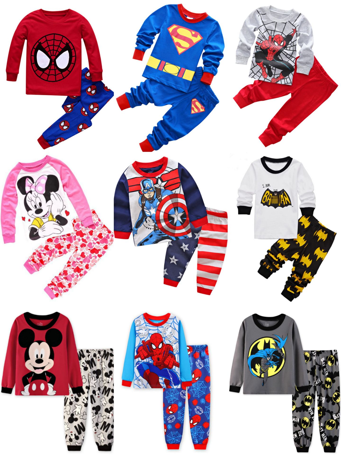 Traje de desgaste para el hogar para niños europeo y americano Otoño e Invierno ropa para niños nueva ropa interior para niños y niñas pijamas de dibujos animados para bebés al por mayor