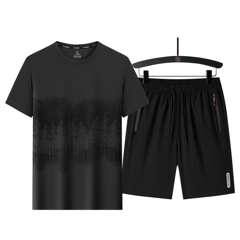 Summer silk sports quality quick dry clothing with a round collar
