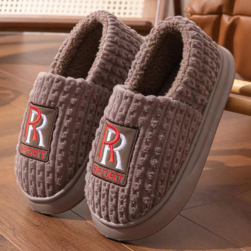 Pantuflas de algodón EVA para hombre, invierno, talla extra grande, uso doméstico, suela gruesa, felpa ultra gruesa, zapatos de algodón gruesos para hombre, extra gruesos y cálidos.