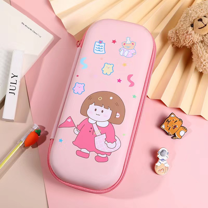 Caja de papelería de dibujos animados, niños lindos, estudiantes, niños y niñas, bolsa de papelería, caja de lápices de gran capacidad, bolsa de lápices tridimensional al por mayor