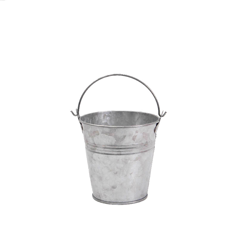 Los fabricantes suministran pequeño cubo de hierro venta al por mayor apenado metal maceta de hierro Cubo de hierro palomitas de maíz simulación de maceta