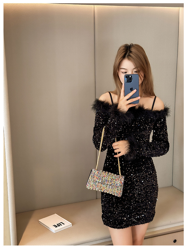 New foreign trade European and American retro underarm bag, casual and fashionable rhinestone small bag, niche single-shoulder bag, crossbody dinner bag Application Scenario