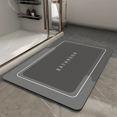 Modern Minimalist High-End Bathroom Anti-Stain Non-Slip Floor Mat, Water-Absorbent Easy-Care Foot Mat for Shower Room, Wear-Resistant Entrance Door Mat (Avtomobil döşəmə paspasları) - high-end-floor-mat-1-4060cm-new-style-diatom-mud
