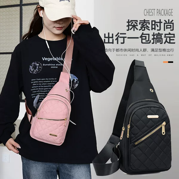 Cross-border chest bag women's nylon shoulder messenger bag waist bag casual versatile sports small backpack chest bag wholesale