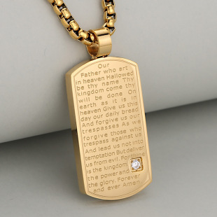 Cross-border European and American manufacturers for corrosion of English letters fashion retro diamond creative military brand stainless steel pendant