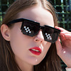 Geometric mosaic, funny black sunglasses, 2022 collection, new collection