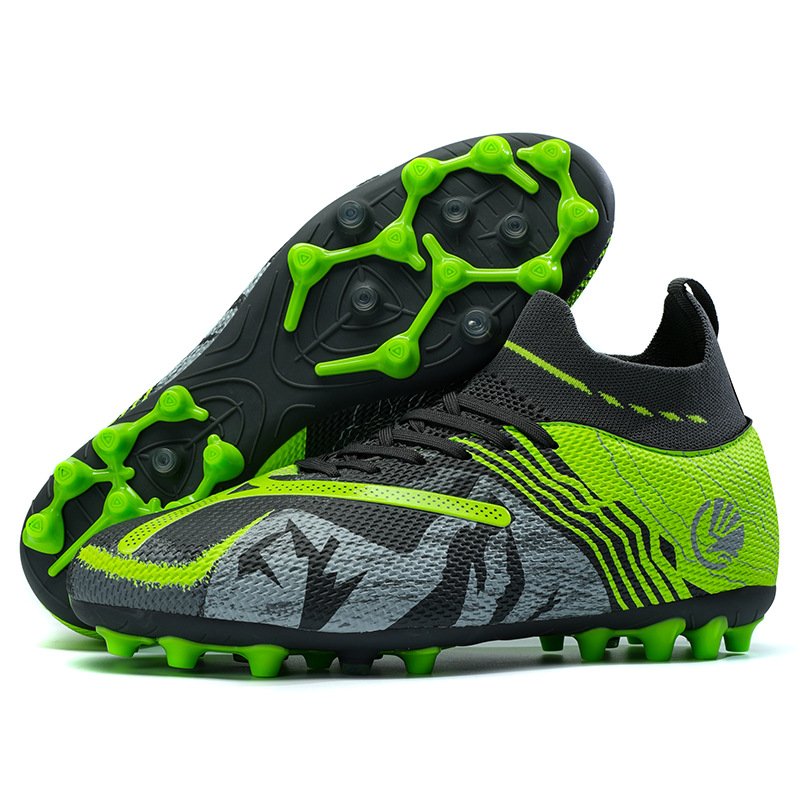ShoeGlobe Cross-Border New Men And Women Students Long High-Top Broken Spikes Grass Training Football Shoes For Teenagers In Stock_voghion.com