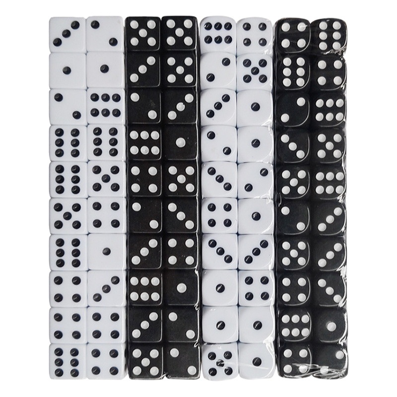 Spot black and white right angle rounded dice 16mm acrylic points sieve grain bar KTV mahjong entertainment pitch
