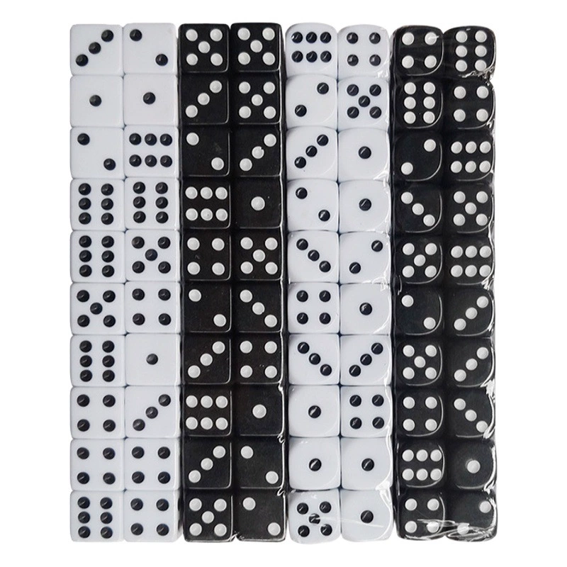 В наличии Черно-белый прямоугольный закругленный кубик 16 мм Акриловые очки Сито Зерновой бар KTV Маджонг Развлечения Бросок