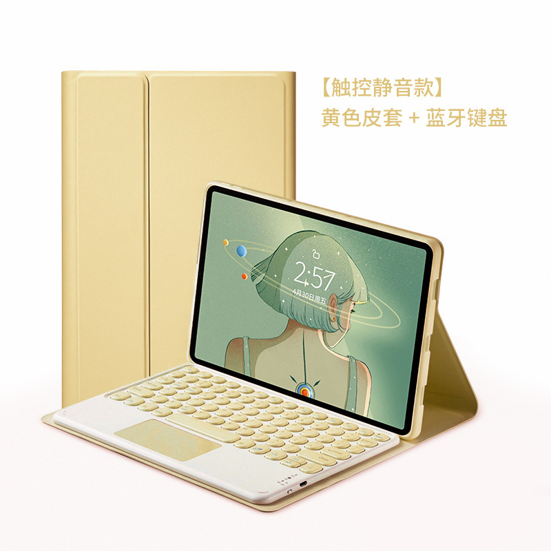 IPad teclado Bluetooth Funda de cuero para 10 generación 10,9 con ranura de la pluma del tirón del color sólido 10,2 funda protectora de la tableta magnética
