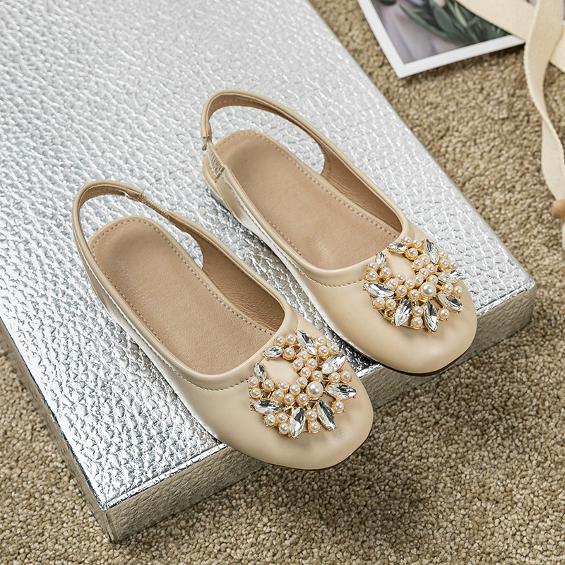 Оптовая Продажа с фабрики 2023 новые модные летние полутапочки модная обувь принцессы для средних и больших детей Обувь на мягкой подошве для девочек