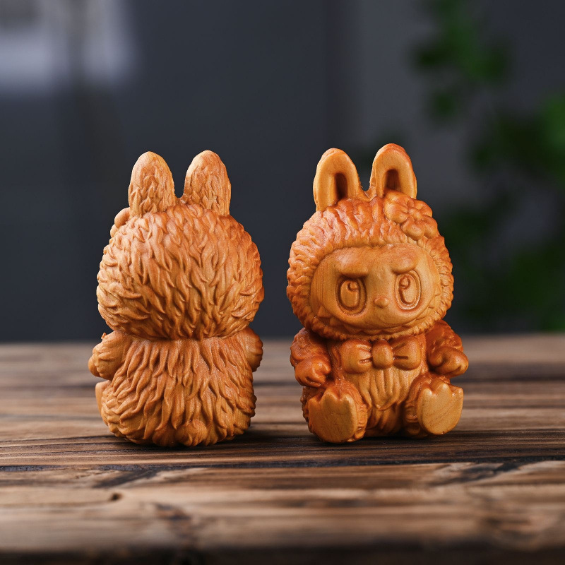 崖柏南瓜拉布布木质可爱卡通玩偶创意家居摆件景区热卖工艺品|undefined