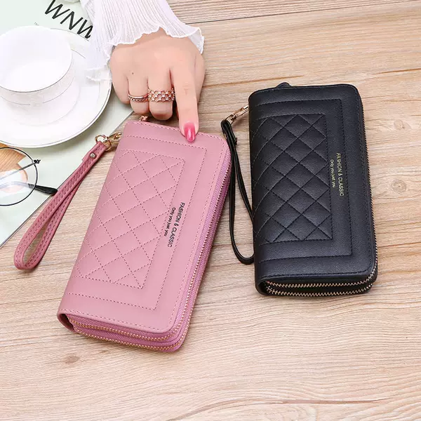 Cross-border Generation Wallet Women's New Long Style Women's Hand-held Casual Mobile Phone Bag Double Zipper Wallet Large Capacity Card Holder