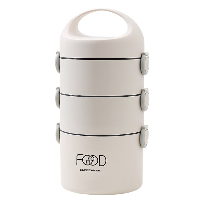 304 de acero inoxidable con aislamiento Cubo de mango de múltiples capas lonchera trabajador de oficina estudiante portátil arroz cubo horno de microondas calefacción comida