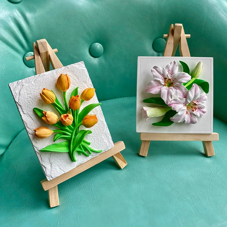 Трехмерный рельеф DIY тюльпан цветы рисованной раскраски групповые мероприятия гипсовый креативный ручной столешницы украшения ins