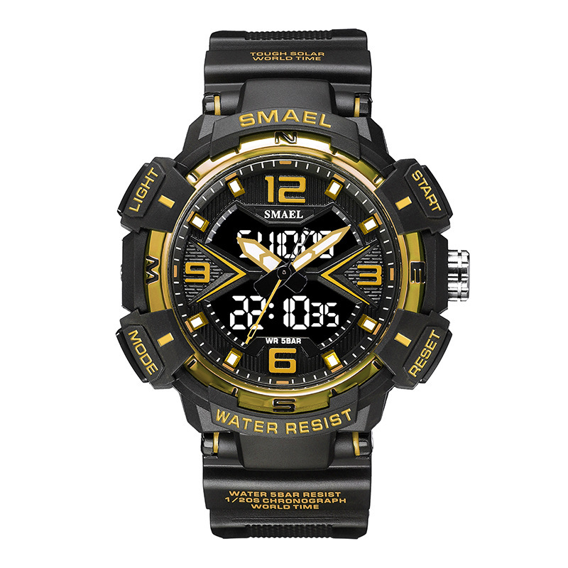Smael nuevo reloj electrónico para hombres multifuncional al aire libre impermeable luminoso alarma reloj electrónico 8076