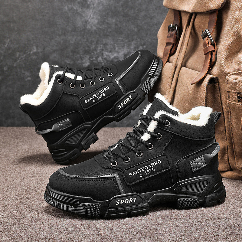 Stivali da uomo in cotone Martin, foderati in pile, caldi e di grandi dimensioni_voghion.com