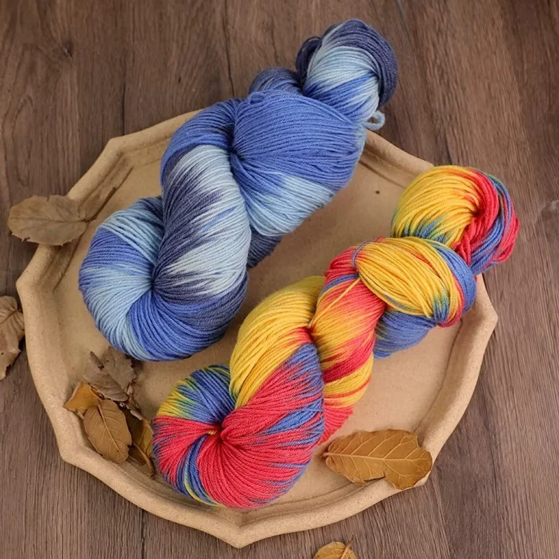 Новый сегмент окрашен шерстяной радугой ручной работы ребенка толстая нить пряжа шерстяная нить