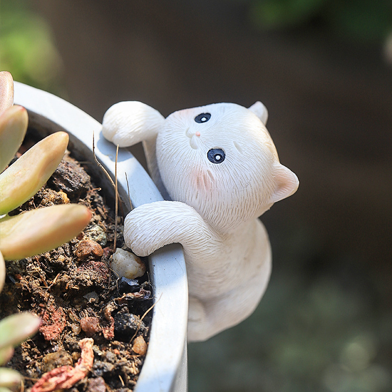 猫のペンダント、緑の植物のペンダント、マイクロランドスケープ水槽、水槽造園、爬虫類の装飾品、ガーデニングの創造的な植木鉢|undefined