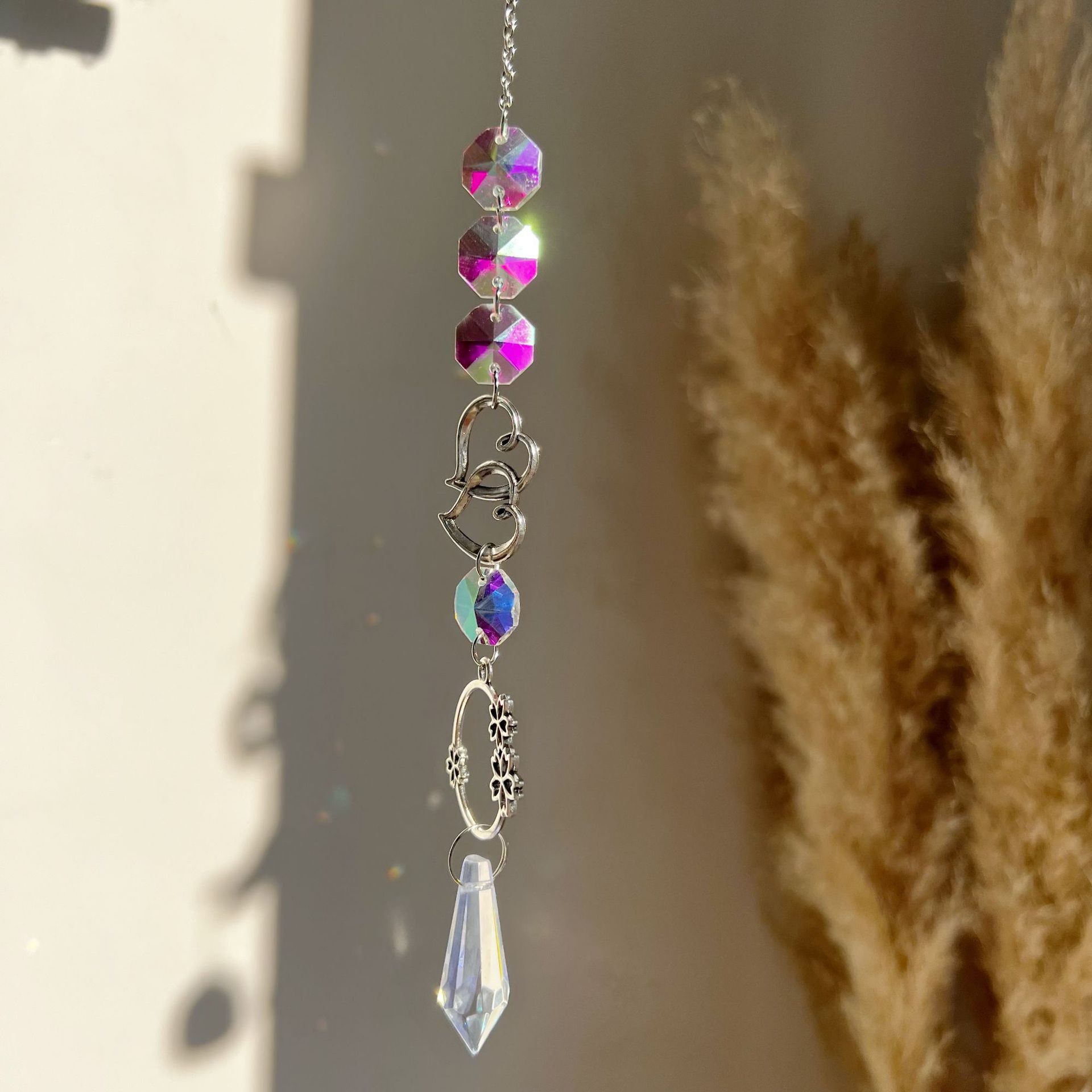 30g Weight Suncatcher, Wind Chime Home Textiles & Decor Type 1 Piece Quantity Holiday, Daily Occasion Crystal, Crystal Material Sun, Star, Heart Shape Pattern Modern Style, Classic Style Style Modern Style Classic Style Sun Star Heart Shape Crystal Crystal Suncatcher Wind Chime Wall Art 8