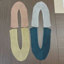 3D飞织鞋面金葱线编织pp草鞋面半成品电绣仿手工机编网面鞋材制作