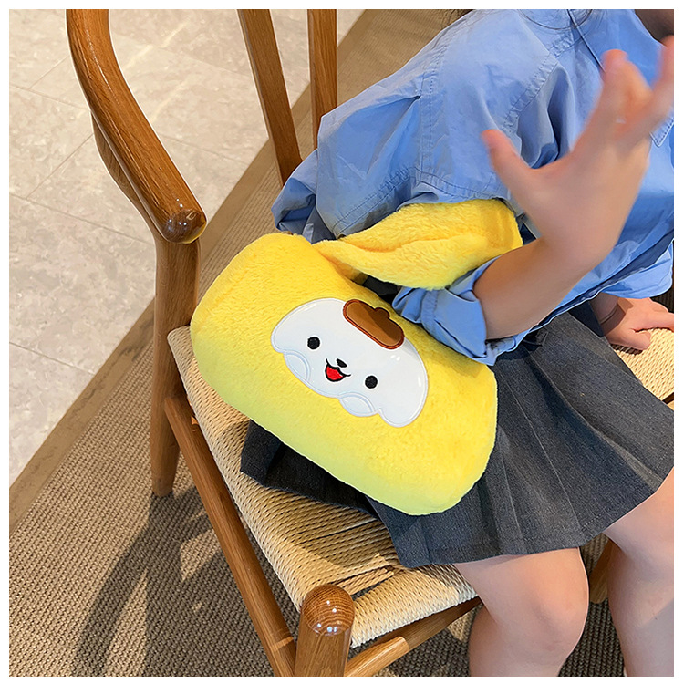 Fashionable plush bag, women's cartoon makeup bag, personalized new trendy children's bag, cute hand-held small bag for female students undefined