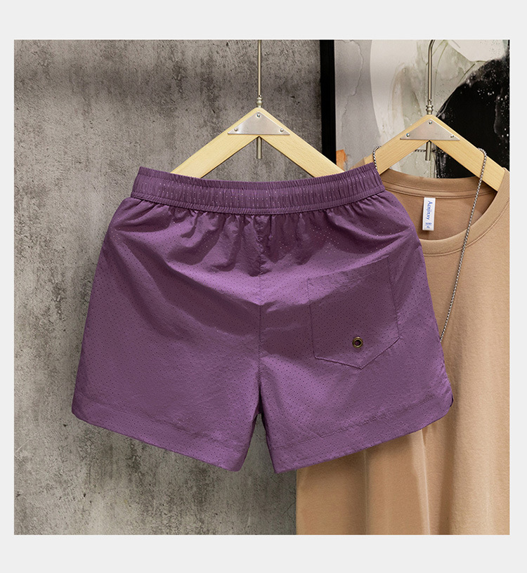 Men's Style Casual Shorts Summer Trendy Mesh Three Quarter Pants Loose Fit Versatile Home Wear Outdoor Beach Wear_viptrois.com