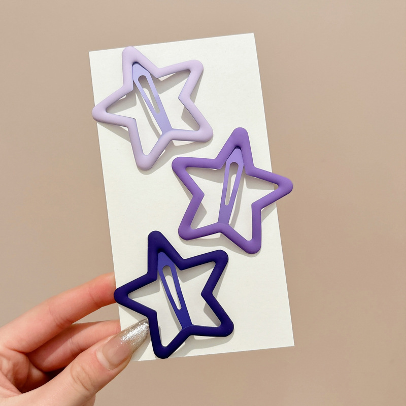 Horquilla de estrella colorida de dopamina, accesorio para el cabello para niños, horquilla con clip de flequillo lateral bonito para niñas, adorno para el cabello con clip BB.