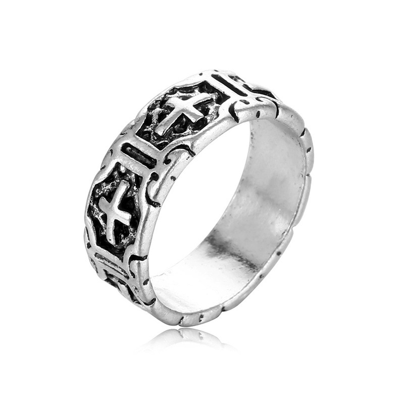Crown Pattern Men's Unisex Hip-Hop Retro Exaggerated Open Rings Rings Crown Alloy Punk Rings