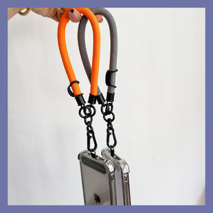 Solid Color Mobile Phone Lanyard Short Wrist Strap Multi-Functional Detachable Personalized Satchel Anti-Fall Pendant Thickeneded 10mm