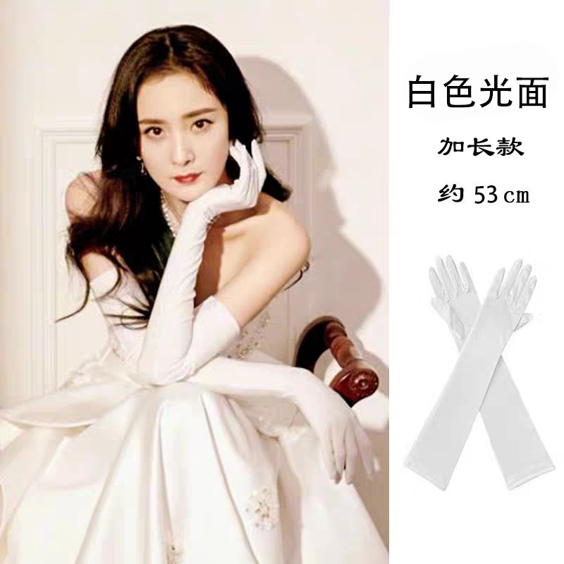Long Sun Protection Elastic Spandex Red Holiday Women's Christmas Halloween Gloves Evening Performance Gloves Wedding Accessories