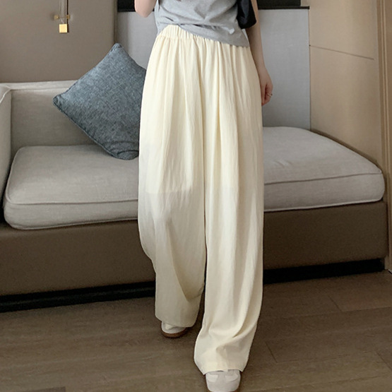 Ader Lazy Style Wide-Leg Yamamoto Pants for Women 2024 Thin Summer High-Waisted Slimming Loose Casual Straight Pants