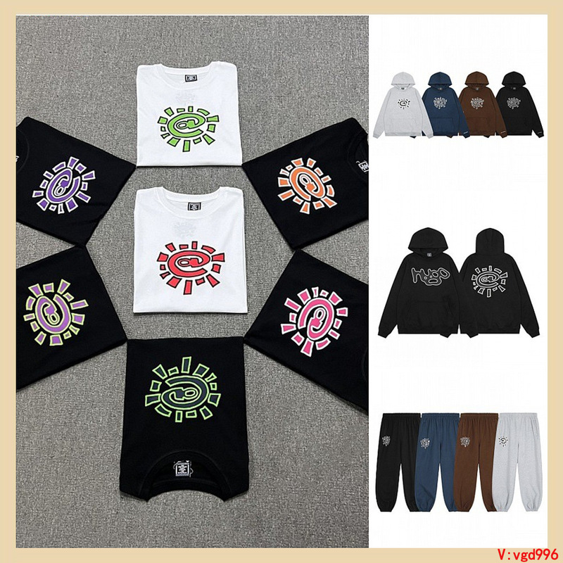 Full range ADWYSD sun roll fleece-lined hooded sweater casual trousers high street couple short sleeve T-shirt jeans