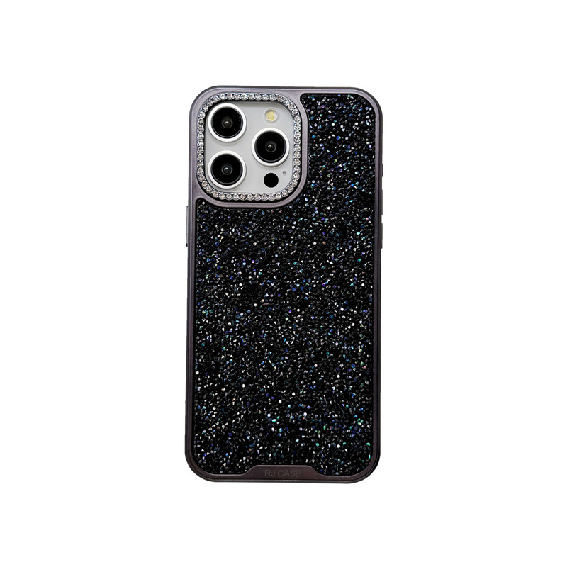 フルダイヤモンドサイドグリッター高級ラインストーンミラーフープドットダイヤモンドiPhone16Promaxライト高級アップル携帯電話ケースに適しています|undefined