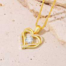 七夕送女友925纯银永恒之心吊坠项链配饰轻奢高级感女夏季ins首饰